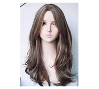 WELLHY Parrucca di Capelli Sintetici con Parte Laterale ondulata Naturale di Media Lunghezza a Strati Lunghi Evidenzia Parrucche Multicolori for Parrucca da Donna Bianca Parrucca Coser Cosplay