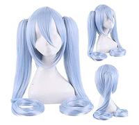 WELLHY Parrucca for Halloween Fashion Christmas Party Dress Up Wig Miku Senbon Sakura Hatsune Snow Hatsune Sakura Hatsune Albino Hatsune Kamomori Sanae Parrucca Cosplay Colore: Cy120-6 (Light Blue Hat