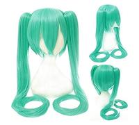 WELLHY Parrucca for Halloween Fashion Christmas Party Dress Up Wig Miku Senbon Sakura Hatsune Snow Hatsune Sakura Hatsune Albino Hatsune Kamomori Sanae Parrucca Cosplay Colore: Cy120-6 (Light Blue Hat