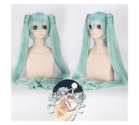 WELLHY Parrucca for Halloween Fashion Christmas Party Dress Up Wig Miku Senbon Sakura Hatsune Snow Hatsune Sakura Hatsune Albino Hatsune Kamomori Sanae Parrucca Cosplay Colore: Cy120-6 (Light Blue Hat