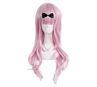 WELLHY Parrucca for Kaguya-sama: Love is War Chika Fujiwara Parrucca Cosplay Lunga 55 Cm Rosa Ciliegia Parrucca Sintetica Resistente Al Calore + Cappuccio Parrucca WigandHairpin Coser Wig (Color : Wig
