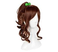 WELLHY Parrucca for Sailor Jupiter Kino Makoto Parrucca Cosplay Corta Marrone di Cavallo Parrucche di Capelli Sintetici Resistenti al Calore + Cappuccio for Parrucca + Corda for Capelli OneSize Wigand