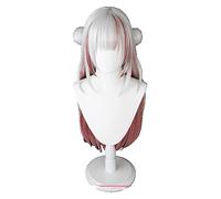 WELLHY Parrucca for Youtuber Hoive VTuber Nakiri Ayame Silver Parrucca Cosplay Resistente al Calore Capelli Sintetici Cosplay Nakiri Ayame OneSize WIGONLY Parrucca Coser (Colore : WIGONLY) (Color : W