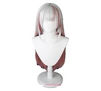 WELLHY Parrucca for Youtuber Hoive VTuber Nakiri Ayame Silver Parrucca Cosplay Resistente al Calore Capelli Sintetici Cosplay Nakiri Ayame OneSize WIGONLY Parrucca Coser (Colore : WIGONLY) (Color : W