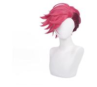 WELLHY Spiky Magenta Parrucca Cosplay for VI League of Legends Anime LOL Arcane VI Rose Red Breve Parrucche Cosplay Parrucca Coser