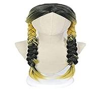 WELLHY Trecce a di Rondine Parrucca Cosplay Ran Haitani bionda Nera for Tokyo Revengers Cosplay Anime Costume da Festa di Halloween Parrucca Coser for Capelli