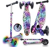 WeLLIFE |Scooter RGX| Monopattino per Bambini da 3 a 12 Anni| Monopattino Bambino 3 Ruote Luminose a LED| Monopattino Bambina con Impugnatura Regolabile in Altezza| Carico Massimo 80 kg (STAR)