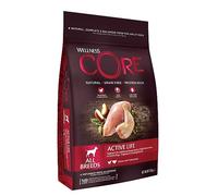Wellness CORE Active Life 10 kg, Pollo/Tacchino - Crocchette Per Cani Attivi, Senza cereali, Naturale, Ipoallergenico, Ricco di Proteine, Alto Contenuto di Carne, Favorisce Energia e Salute Cardiaca