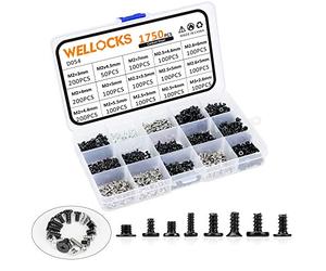 WELLOCKS Mini vite 1750 PCS M2 M2.2 M2.5 M2.6 M3 Micro viti ad alta precisione, minuscole (EU-D054)