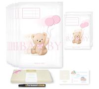 Wellode® 8 Bustine Corredino Neonato Ospedale Teddy Bear, 6 Grandi e 2 Piccole - Sacchetti Cambio Neonato Riutilizzabili per Asilo e Viaggi - Idea Regalo Nascita Baby Shower e Lista Nascita Bebè