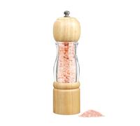 Wellong Macinapepe in legno, macina sale da 8 pollici con macinapepe a granulometria regolabile, manuale ricaricabile, e pepe legno di quercia per la cucina - Naturale