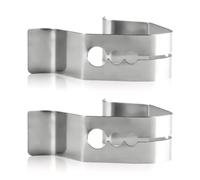 Wellrun 2 clip per sonda per termometro per carne, in acciaio inox, con 3 fori, supporto per sonda per barbecue e forno affumicatore, staffa universale per temperatura ambiente per accessori per