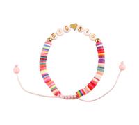wellrun Braccialetto per sorella maggiore, braccialetto arcobaleno regolabile con perline a forma di lettera di biglietto, accessori elasticizzati, ricordo significativo per compleanni, anniversari