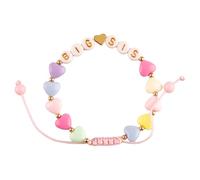 wellrun Braccialetto per sorella maggiore, braccialetto arcobaleno regolabile con perline a forma di lettera di biglietto, accessori elasticizzati, ricordo significativo per compleanni, anniversari