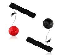 Wellrun Confezione da 2 palle da boxe montate sulla testa, set da allenamento con fascia regolabile, palle da boxe MMA per coordinazione occhio-mano, allenamento di reazione, Muay Thai e allenamenti