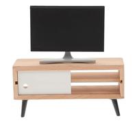 Wellrun Set TV in miniatura 1:12 con mobiletto 2 pezzi, mini accessori per mobili per casa delle bambole, decorazione fai da te, mini layout da collezione, modello realistico di TV e armadietti