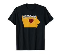 WELLSBURG IOWA | IA USA Città Cute Souvenir - US City State Maglietta