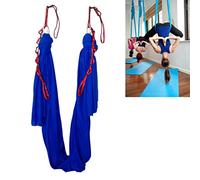 WELLSEM® 5,5 Yards (5 m/Set) Elastico Pilates Yoga Amaca con moschettone e Catena a Margherita (Blu Scuro)