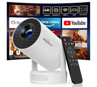 WellSonic Mini proiettore WiFi Bluetooth proiettore portatile compatibile con 4K Android 11 altoparlante base audio 5W rotazione 180° correzione automatica Keystone proiettore