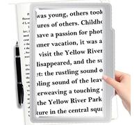 WELLTE Lente d'ingrandimento 5X per lettura, grande e leggera, con ampia area di visualizzazione, ideale per migliorare la leggibilità di stampe fini e aiutare le persone con problemi visivi, argento