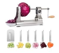 WellToBe CS-668 Spiralizzatore, 6 Blade Spiralizer Verdure Affettatrice a Spirale in Acciaio Inossidabile, Tagliaverdure a Spirale per Pasta di Veggie e Zucchini Spaghetti