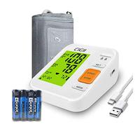 Wellue B02 Monitor della Pressione Sanguigna, Macchina Automatica della Pressione Sanguigna del Braccio Misuratore di Frequenza Cardiaca con Polsino 22-40cm, 2x120 Set di Memoria, 3-Colori LCD Schermo