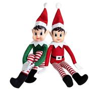 WELLXUNK Set di 2 Elves Behavin' Badly, 40cm Elfi Natalizi Giocosi con Corpo Morbido, Testa in Vinile, Gambe Lunghe, Peluche Elfo Giocattoli Natalizi per Ragazzi e Ragazze, Regali di Natale