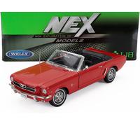 WELLY 1/18 FORD MUSTANG CABRIOLET 1964 ROSSO MODELLINO AUTO STATICO MODELLISMO