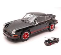 WELLY 1/18 PORSCHE 911 CARRERA RS 1973 NERO/ROSSO MODELLINO STATICO DIECAST