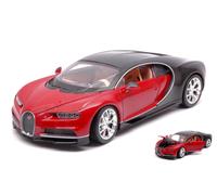 WELLY 1/24 BUGATTI CHIRON ROSSO/NERO MODELLISMO MODELLINO STATICO DIECAST