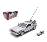 WELLY 1/24 DE LOREAN RITORNO AL FUTURO TIME MACHINE MODELLINO STATICO DIECAST