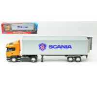 WELLY 1/32 CAMION SCANIA R470 W/TRAILER ARANCIO MODELLINO STATICO DIECAST