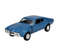 Welly Automodell Compatibile con Oldsmobile 442 Coupe Blu 1968 1/34-1/39 Il Cast Metallo Modello Auto Nuovo in Scatola