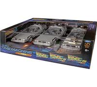 Welly Diecast Car Models Back To The Future 1, 2, 3 Trilogy Delorean Time Machine Set auto, scala 1/24, Argento, 22400-3G