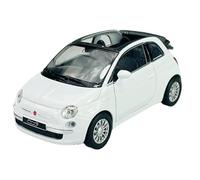 Welly FIAT 500C Cabrio Bianco dal 2009 1/34-1/39 Metallo Modello Auto Die Cast Nuovo in scatola