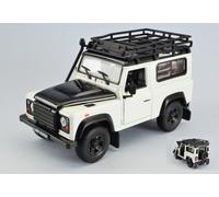 Welly LAND ROVER DEFENDER WHITE/BLACK W/ROOF RACK 1:24