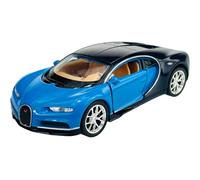 Welly - Modellino di auto compatibile con Bugatti Chiron Coupe 2016, blu, 1/34-1/39, in metallo