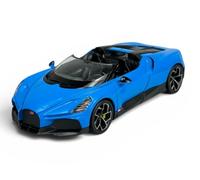 Welly - Modellino di auto compatibile con Bugatti W16 Mistral blu, circa 1/24 1:24, in metallo, in scatola