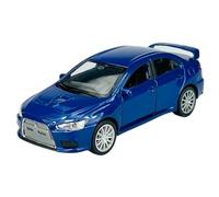 Welly - Modellino di auto compatibile con Mitsubishi Lancer Evolution Evo X berlina blu dal 2009 circa 1/34-1/39 Metal Die Cast