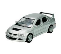 Welly - Modellino di auto compatibile con Mitsubishi Lancer Evolution VIII Evo 8, colore argento, 1/34-1/39, in scatola
