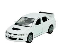Welly - Modellino di auto compatibile con Mitsubishi Lancer Evolution VIII Evo 8, colore bianco, 1/34-1/39