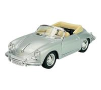 Welly - Modellino di auto compatibile con Porsche 356b 356 B Cabrio Silver Cabriolet 1/24 1:24, in metallo