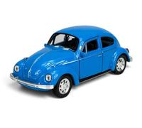 Welly - Modellino di auto compatibile con Volkswagen VW Beetle 1970, blu, 1/34-1/39, in metallo pressofuso