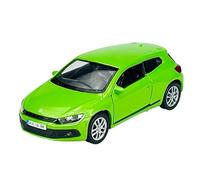 Welly - Modellino di auto compatibile con VW Volkswagen Scirocco Coupé, verde, terza generazione dal 2008, circa 1/34-1/39, in metallo