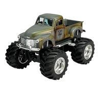 Welly modello auto compatibile con 1953 Chevrolet 3100 Pick Up Grigio Monster Truck Big Wheel ca 1/34-1/39 Metal Model Auto Die Cast Nuovo in scatola