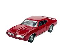 Welly modello auto compatibile con 1969 Pontiac GTO Coupé rosso ca 1/34-1/39 Metal Model Auto Die Cast Nuovo in scatola