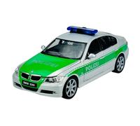 Welly modello auto compatibile con BMW 3 serie 3 330i 330 i 2006 argento polizia E90 E 90 berlina ca 1/24 1:24 metallo modello The Cast nuovo in scatola
