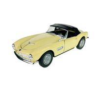 Welly Modello Auto Compatibile con BMW 507 Cabrio Chiuso con Soft Top Beige 1956 - 1959 ca 1/24 1:24 Metallo Modello Auto Die Cast Nuovo in scatola