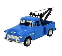 Welly modello auto compatibile con Chevrolet Chevy C serie Stepside Pick-up blu con rimorchio struttura ca 1/34-1/39 Metal Model Auto Die Cast Nuovo in scatola 43765