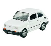 Welly modello auto compatibile con Fiat 126 bianco equivalente a Polski FIAT 126p 1972-2000 1/34-1/39 Metal Model Auto Die Cast Nuovo in scatola